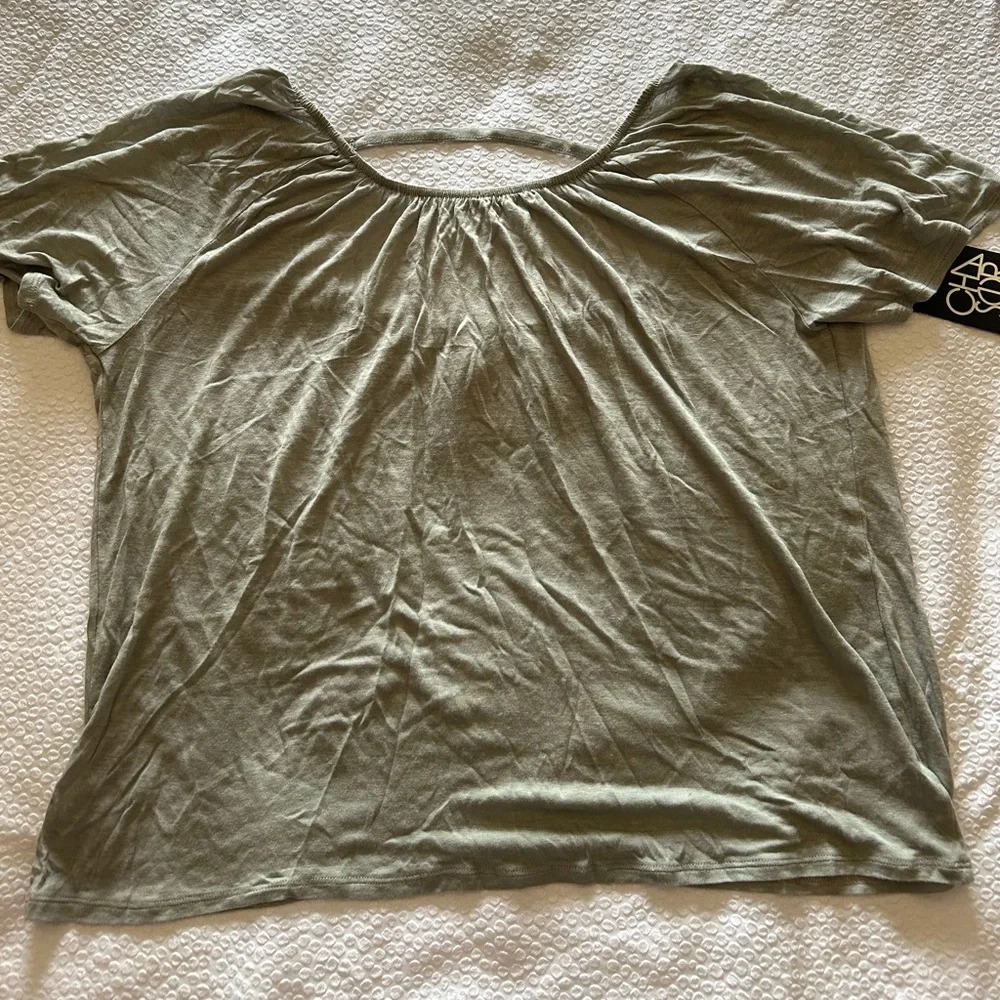 NWT chaser heather gray flutter top - open back s… - image 1